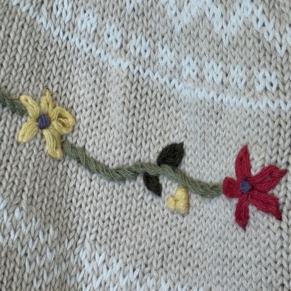 Northern Reflections VTG Floral Crochet Knit Ornate Brass Buttons Cardi Sweater - Picture 10 of 15